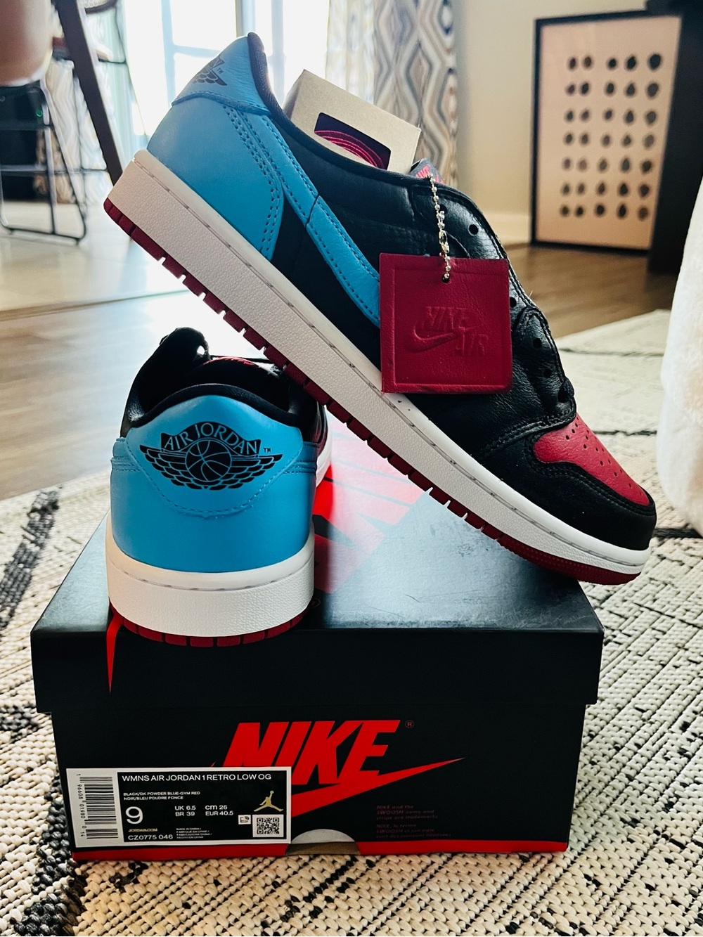 Nike Air Jordan 1 Low Retro OG Black/Blue/Red Women’s Sneakers